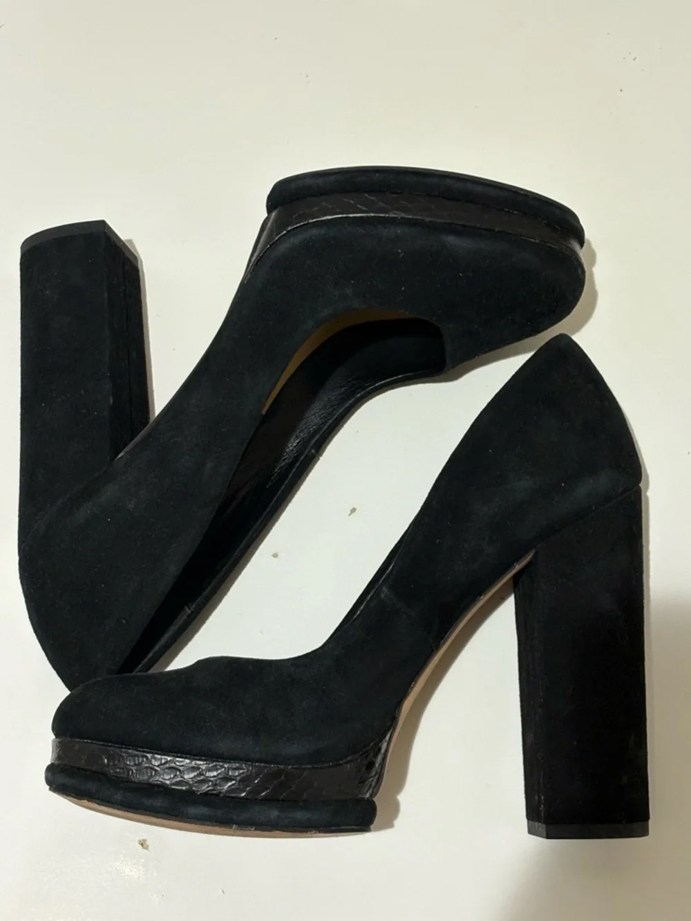 Dolce Vita Black Suede Platform Block Heel Pumps